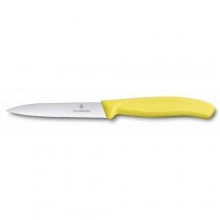 Кухонний ніж Victorinox SwissClassic для нарізки 100 мм серрейтор Жовтий (6.7736.L8)