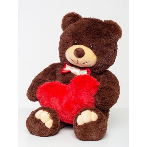 Плюшевий ведмедик з серцем Mister Medved Берті 110 см Бурий (028) Плюшевий ведмедик з серцем Mister Medved Берті 110 см Бурий (028)