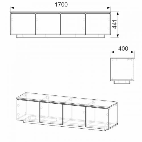 Тумба під ТВ Компанит МГ 5 170х40х41,1 см Дуб сонома Тумба під ТВ Компанит МГ 5 170х40х41,1 см Дуб сонома