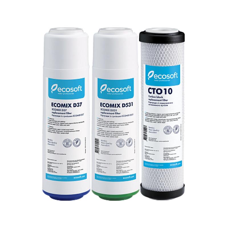 Покращений комплект картриджів для потрійних фільтрів Ecosoft (CRV3ECO)