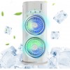 Вентилятор настільний OPT-TOP Double-ended Spray Fan подвійний з охолодженням LED підсвічування без пульта ДУ Білий (2104618552)