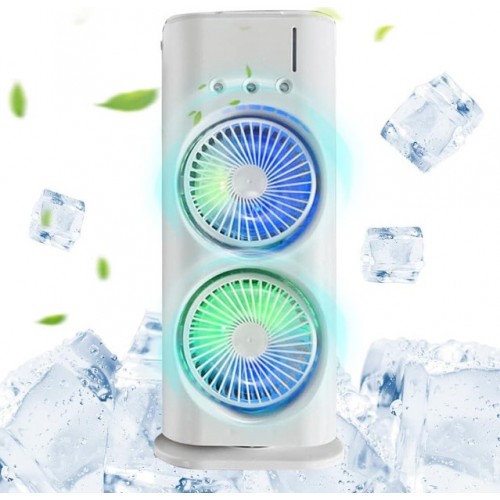 Вентилятор настільний OPT-TOP Double-ended Spray Fan подвійний з охолодженням LED підсвічування без пульта ДУ Білий (2104618552) Вентилятор настільний OPT-TOP Double-ended Spray Fan подвійний з охолодженням LED підсвічування без пульта ДУ Білий (2104618552)