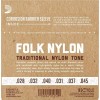 Струни для класичної гітари D'Addario EJ32 Folk Nylon Ball End Silver Wound/Black Nylon Trebles