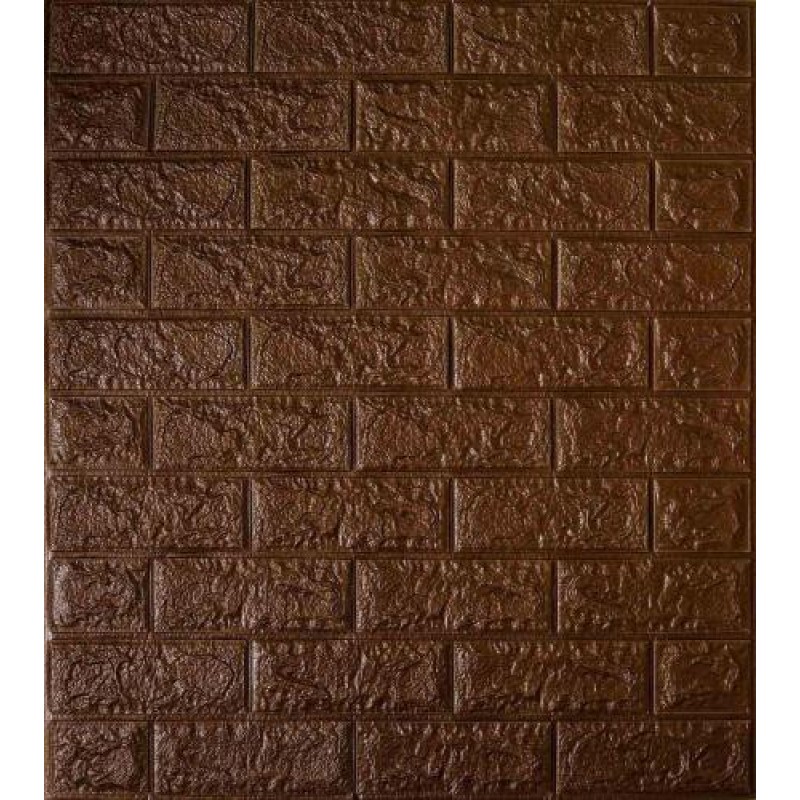 Самоклеюча декоративна панель Loft-Expert під коричневу цеглу 700x770x5 мм