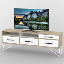 Тумба під телевізор Тиса Мебель ТВ-390 Дуб сонома Білий 65x44x180 см