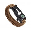 Браслет IP Paracord Flint-Fire + compass brown