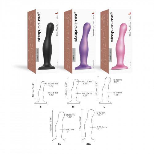 Насадка для страпона Strap-On-Me Dildo Plug Curvy Rose Dragee Metallic M в інтернет супермаркеті PbayMarket!