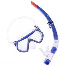 Набір для плавання маска із трубкою Zelart M166-SN52-PVC Синій-сірий (PT0881)