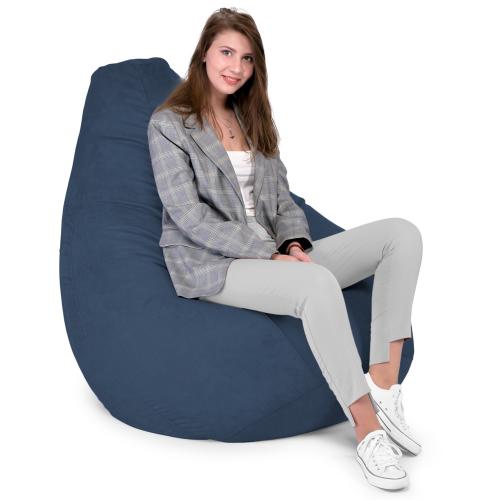 Крісло Мішок Груша Замша 150х100 Студія Комфорту Великий синій Крісло Мішок Груша Замша 150х100 Студія Комфорту Великий синій