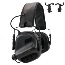 Тактичні активні навушники Earmor М32 + кріплення чебурашка OPS Core Чорний