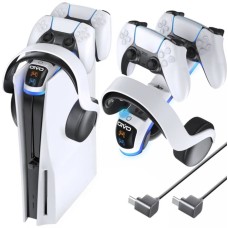 Зарядка для джойстика Otvo DualSense пристрій для контролера PS на 2 геймпади Білий