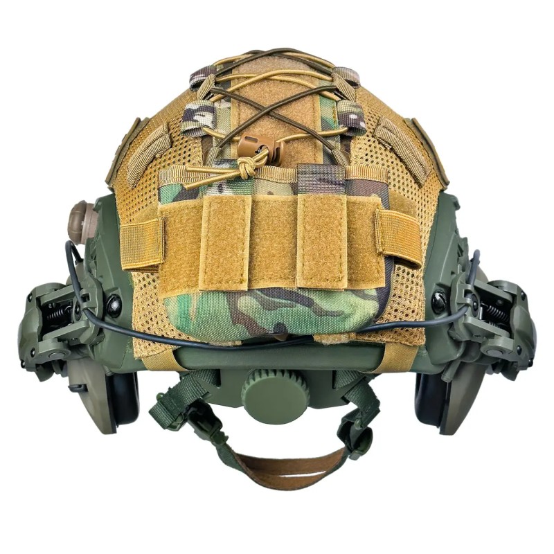 Комплект шолом FAST NIJ IIIA/навушники Walkers Razor/чебурашки/ліхтарик/кавер XL Мультикам