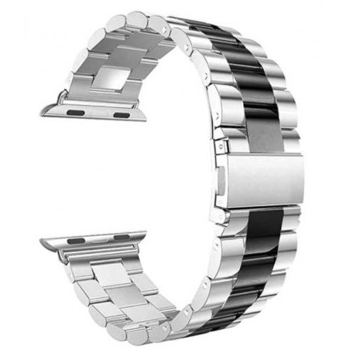 Браслет BeWatch для Apple Watch series 3 4 | 5 | 6 із шириною корпусу 38|40mm Duo класичний сталевий Сріблясто-Чорний (1025411) Браслет BeWatch для Apple Watch series 3 4 | 5 | 6 із шириною корпусу 38|40mm Duo класичний сталевий Сріблясто-Чорний (1025411)