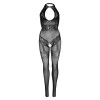 Leg Avenue Rhinestone Lace and Net Bodystocking OS Black