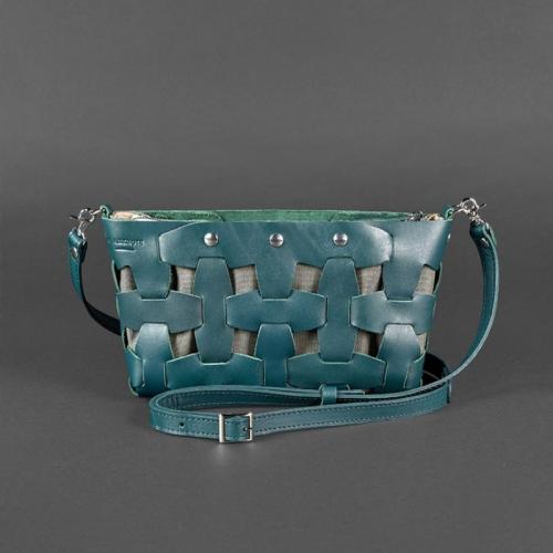 Шкіряна плетена сумка жіноча BlankNote Пазл Krast S Зелена (BN-BAG-31-malachite) Шкіряна плетена сумка жіноча BlankNote Пазл Krast S Зелена (BN-BAG-31-malachite)