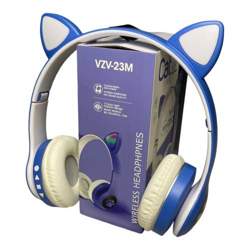 Бездротові навушники OPT-TOP cat ear vzv-23m з підсвічуванням + FM-радіо + MicroSD Bluetooth сині (1756375582)