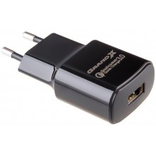 Зарядний пристрій Grand-X (1USBx3А) QC3.0 Black (CH-550TC) + кабель USB-C