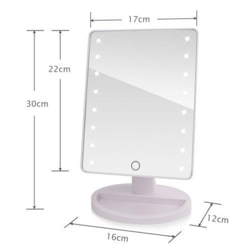 Дзеркало для макіяжу Smart Touch 16 LED Mirror з підсвічуванням Білий (258571)