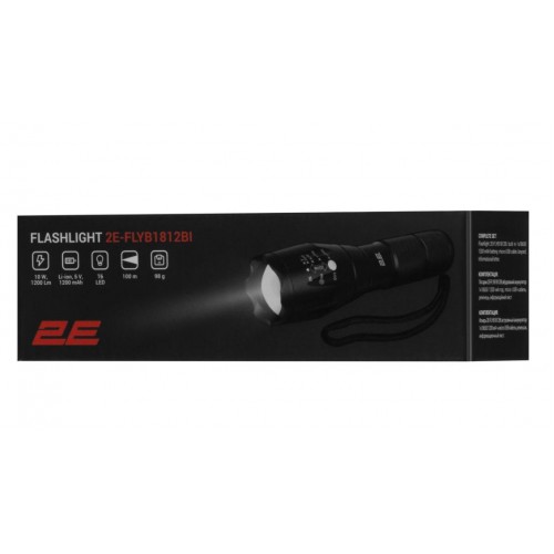 Ліхтар ручний акумуляторний 2E FLYB1812BI Micro-USB iz16628