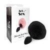 Силіконова анальна пробка М Art of Sex - Silicone Bunny Tails Butt plug Black, діаметр 3,5 см в інтернет супермаркеті PbayMarket!