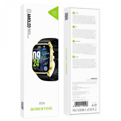 Смарт-годинник Borofone BD8 AMOLED Smart sports watch call version Bright Gold