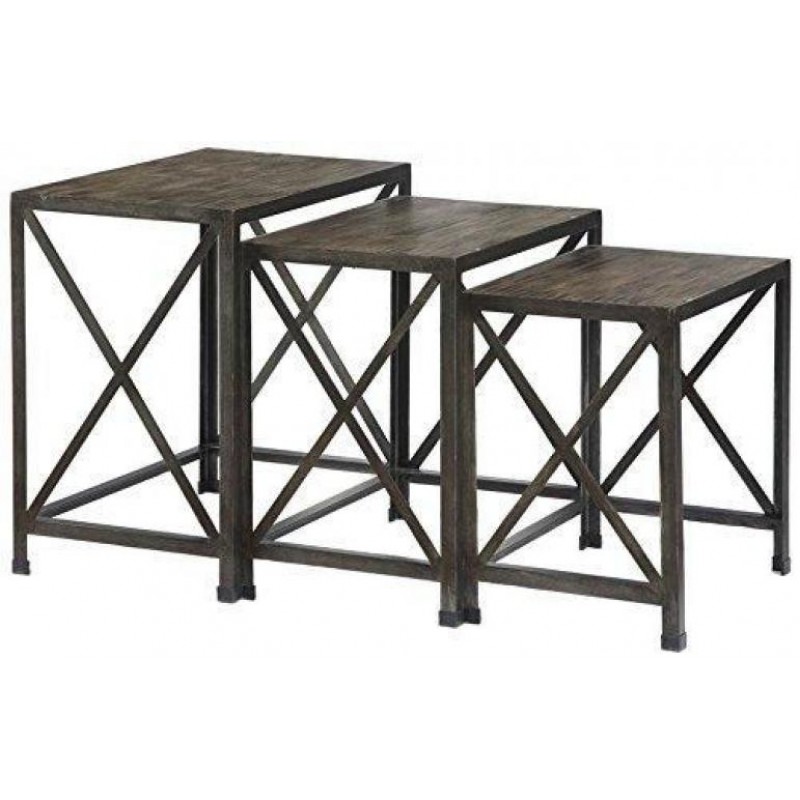 Комплект журнальних столиків у стилі Loft NS-306 600x570x370 мм Черный