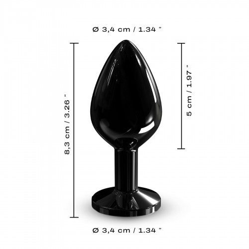 Металева анальна пробка з кристалом Dorcel Diamond Plug Black M в інтернет супермаркеті PbayMarket!