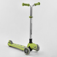 Самокат триколісний Best Scooter складане алюмінієве кермо, 4 колеса PU зі світлом Light green (102320)