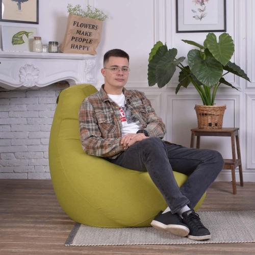 Крісло Мішок Груша Рогожка 150х100 Студія Комфорту Великий салатовий Крісло Мішок Груша Рогожка 150х100 Студія Комфорту Великий салатовий