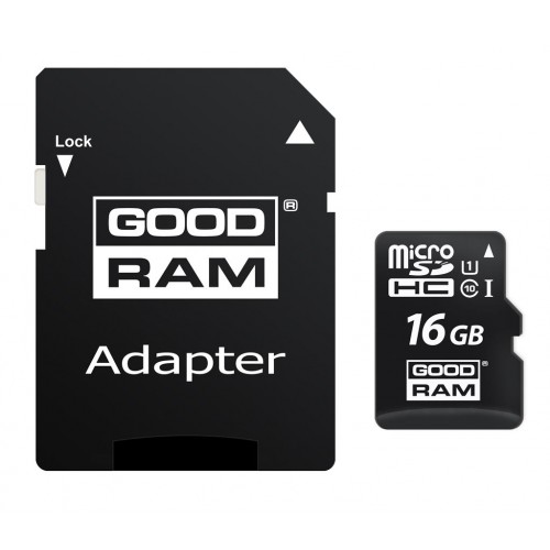 Карта пам'яті MicroSDHC 16GB UHS-I Class 10 Goodram + SD-adapter (M1AA-0160R12) в інтернет супермаркеті PbayMarket!