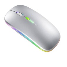 Мишка безшумна комп'ютерна бездротова Macarone Bluetooth USB що перезаряджається Сірий