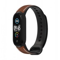 Ремінець для Xiaomi Mi Band 5 | 6 силікон + шкіра MiJobs Коричнево Чорний (1540703) Ремінець для Xiaomi Mi Band 5 | 6 силікон + шкіра MiJobs Коричнево Чорний (1540703)