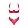 Комплект білизни Obsessive Lacelove cupless 2-pcs set XS/S Red, відкритий доступ, відкриті груди в інтернет супермаркеті PbayMarket!