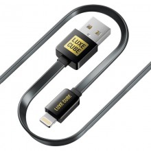 Кабель Luxe Cube Flat USB-Lightning, 1м, чорний (2231252964019)