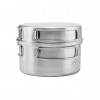 Набір посуду з нержавіючої сталі Terra Incognita Pot Pan Set M для 2х осіб 1.4/0.6 л Сірий (TI-PotPanM)