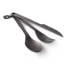 Комплект GSI Outdoors ніж/виделка/ложка Halulite Ring Cutlery 3 предмети Чорний (1099-50014)