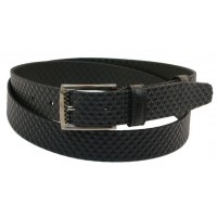Шкіряний ремінь Skipper 110-130 x 3.5 см Чорний (1035-35)