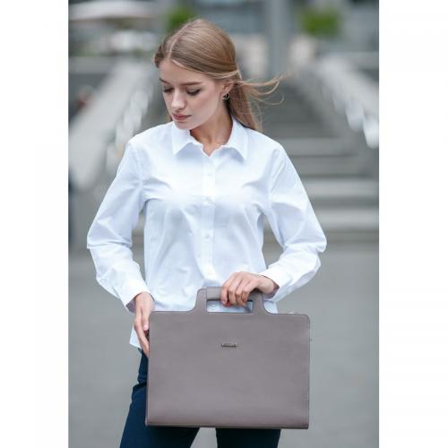 Жіноча шкіряна сумка для ноутбука та документів BlankNote 15 Brown-Beige (BN-BAG-36-beige)