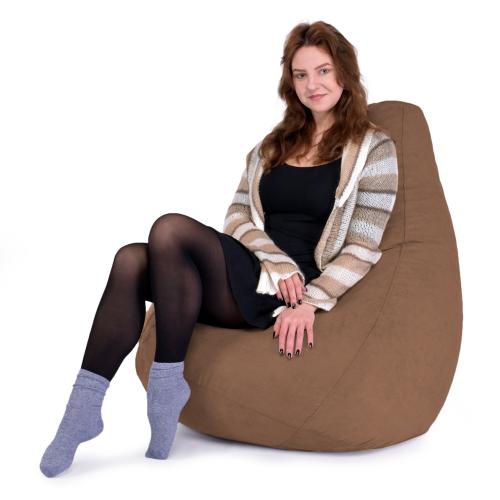 Крісло Мішок Груша Замша 120х85 Студія Комфорту Розмір Стандарт коричневий Крісло Мішок Груша Замша 120х85 Студія Комфорту Розмір Стандарт коричневий