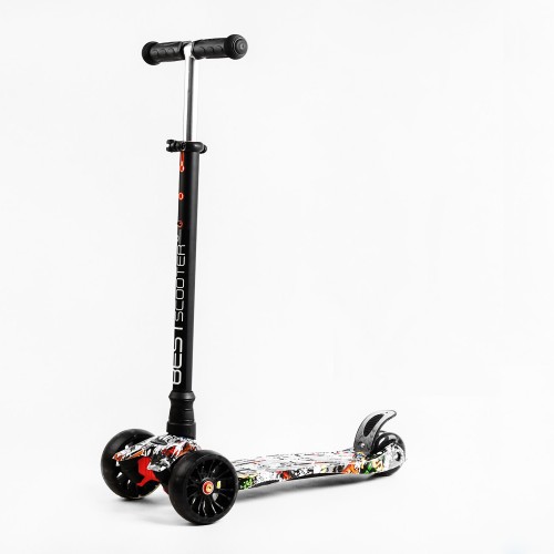 Самокат Best Scooter MAXI S 4 колеса PU СВІТЛО Pop music 60 кг Різнокольоровий (113939) Самокат Best Scooter MAXI S 4 колеса PU СВІТЛО Pop music 60 кг Різнокольоровий (113939)