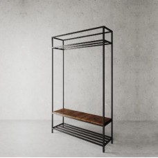 Стійка для одягу в стилі Loft NS-1997 2030x1200x350 мм Черный