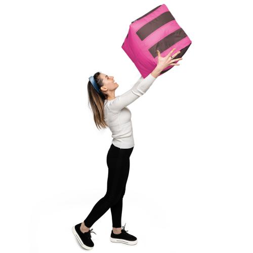 Пуф Кубик Смугастий Оксфорд 40х40 Студія Комфорту Коричневий + Рожевий Пуф Кубик Смугастий Оксфорд 40х40 Студія Комфорту Коричневий + Рожевий