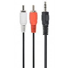 Аудіо-кабель Cablexpert (CCAB-458), 3.5мм-2xRCA-тюльпан, 1,5м, стерео, чорний