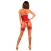 Прозорий корсет Obsessive Lacelove corset XL/2XL Red, мереживо, підв’язки для панчіх в інтернет супермаркеті PbayMarket!