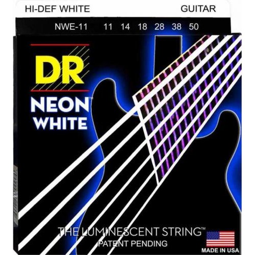 Струни для електрогітари DR NWE-11 Hi-Def Neon White K3 Coated Heavy Electric Guitar Strings 11/50 Струни для електрогітари DR NWE-11 Hi-Def Neon White K3 Coated Heavy Electric Guitar Strings 11/50
