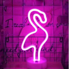 Нічник неоновий лампа світильник Фламінго рожевий SWF