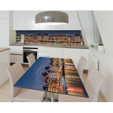 Наклейка 3Д вінілова на стіл Zatarga «Пристань Амстердама» 650х1200 мм для будинків, квартир, столів, кав'ярень