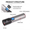 Ручний тактичний акумуляторний світлодіодний ліхтар Bailong BL-K31 USB CHARGE+ ZOOM (1757884280)