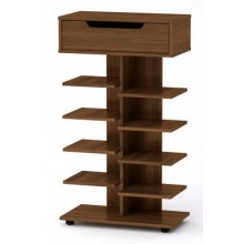 Тумба для взуття з полицями Компанит ТО 15 60х32х104,8 см горіх