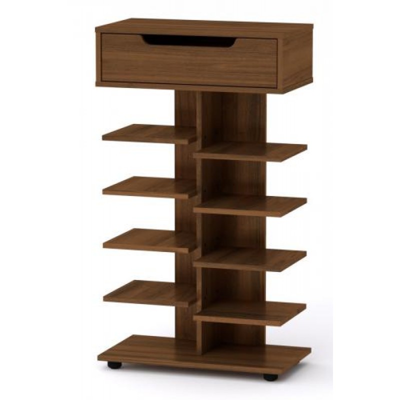 Тумба для взуття з полицями Компанит ТО 15 60х32х104,8 см горіх